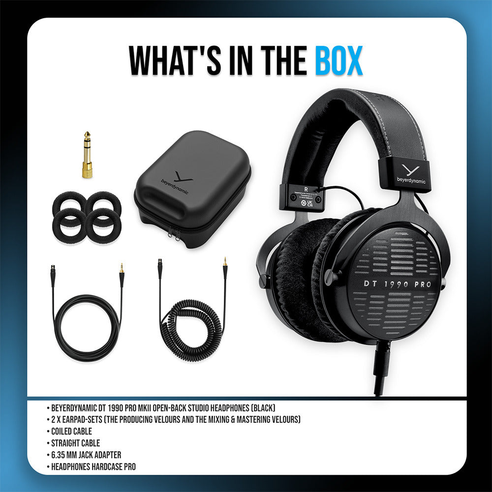 Beyerdynamic DT 1990 Pro MKII Open-back Studio Headphones for Mixing (Black) (Open Box)