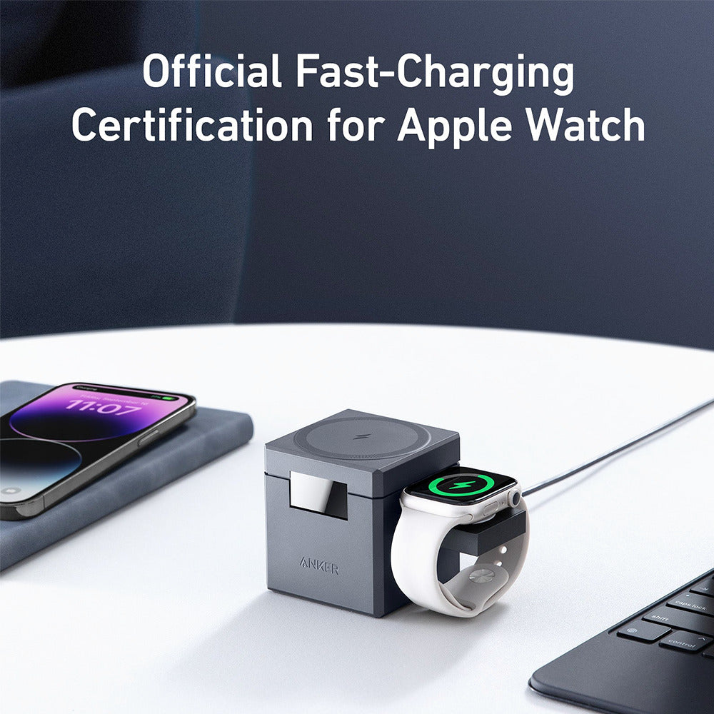 Anker 3-in-1 Wireless Charger with MagSafe for iPhone, Apple Watch, and AirPods