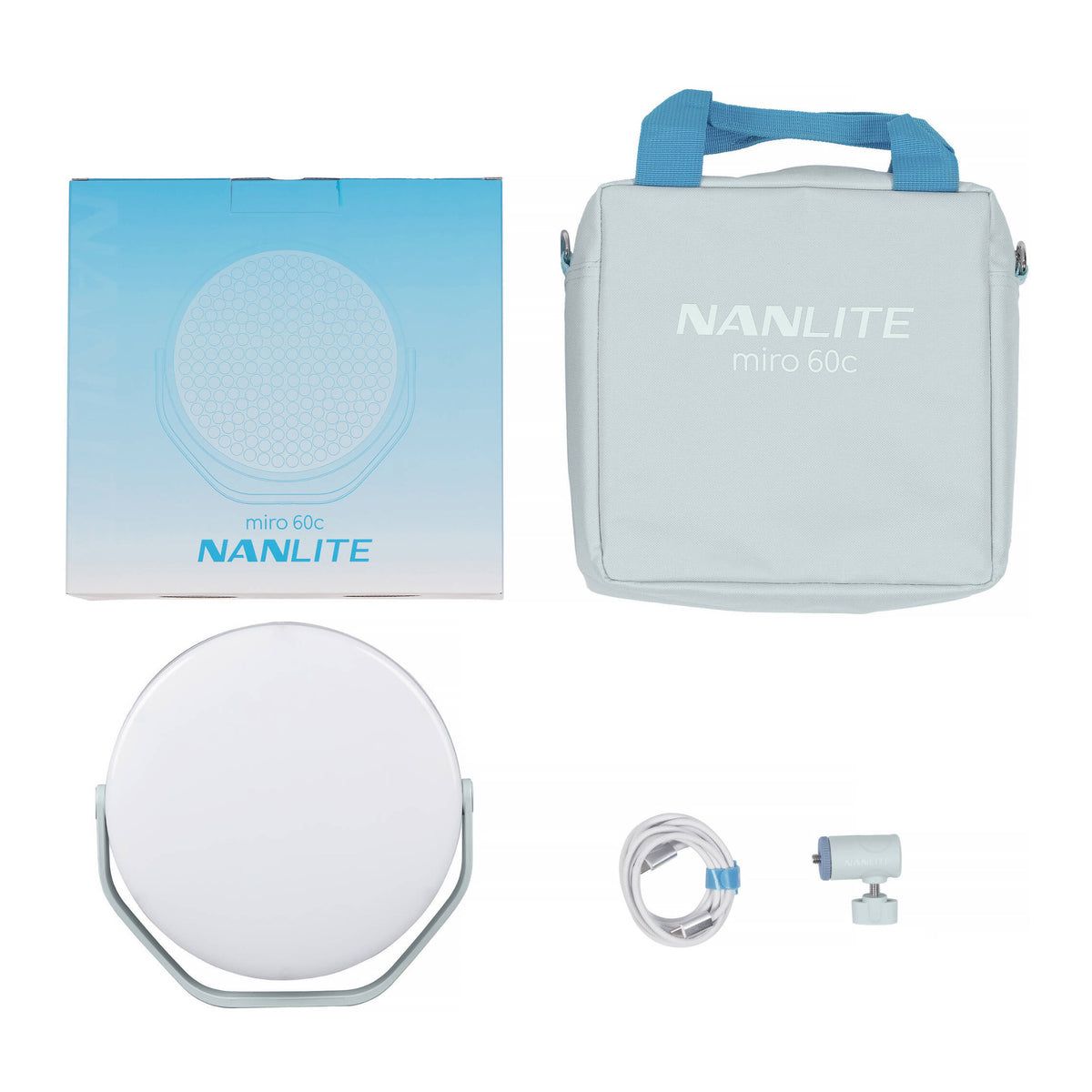 Nanlite miro 60C LED Full-Color Round Panel Light (Mint Blue) (Open Box)