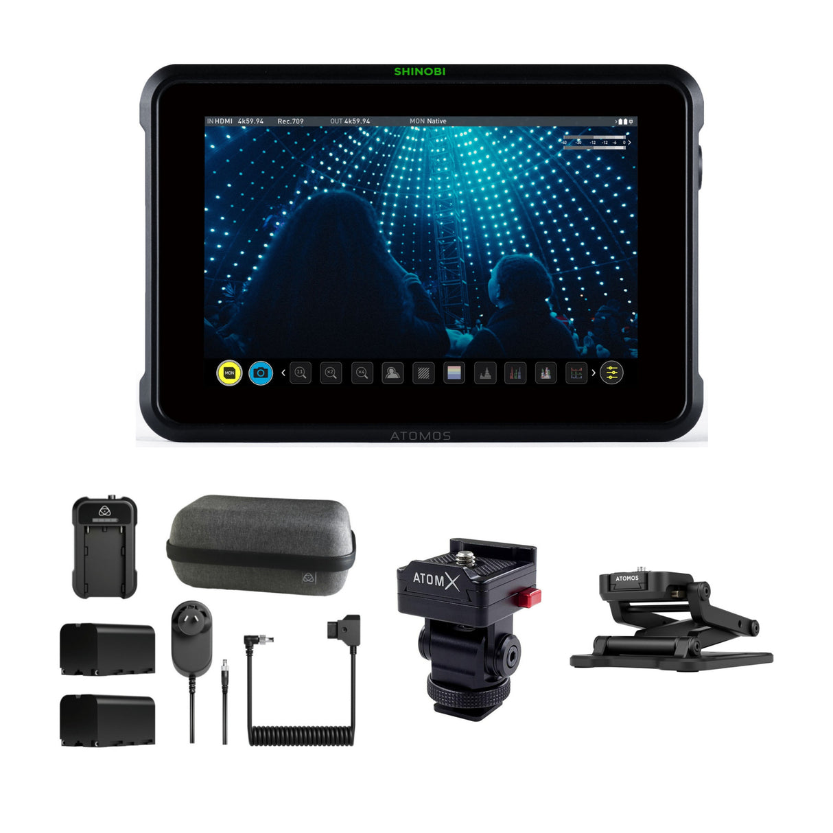 Atomos Shinobi 7-Inch 4K HDMI HDR Photo and Video Monitor Bundle