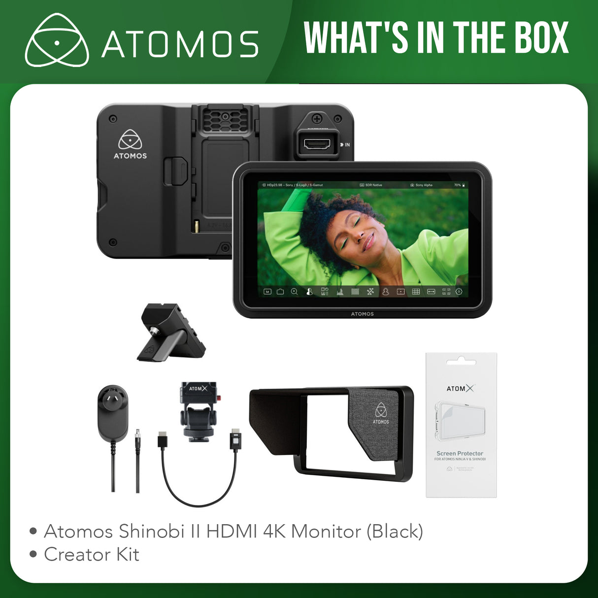 Atomos Shinobi II 5-Inch HDMI 4K Monitor Bundle with Creator Kit