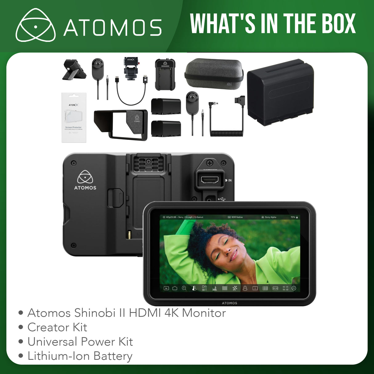 Atomos Shinobi II 5-Inch HDMI 4K Monitor Bundle