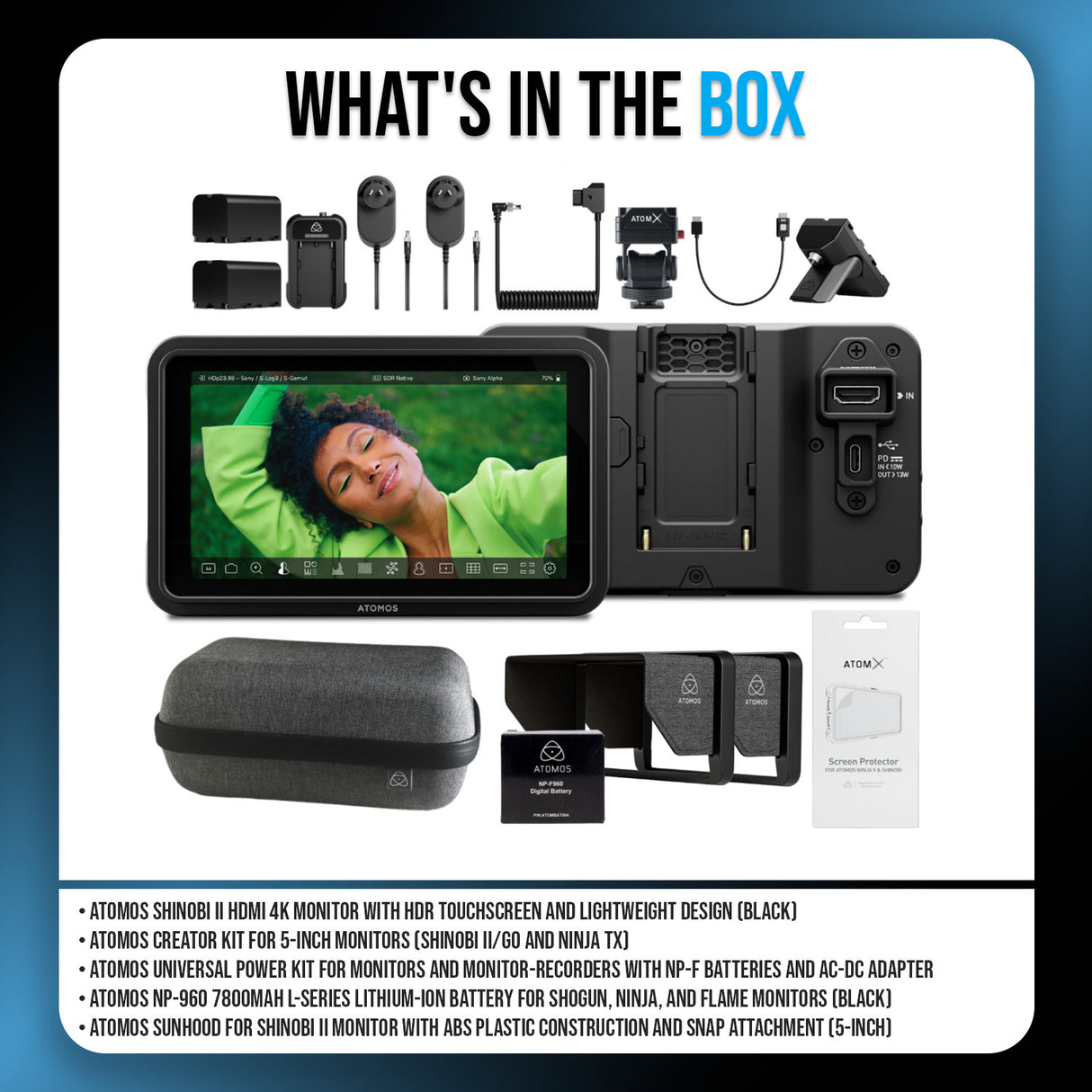 Atomos Shinobi II 5-Inch HDMI 4K Monitor with Atomos 5-inch Creator Kit Bundle