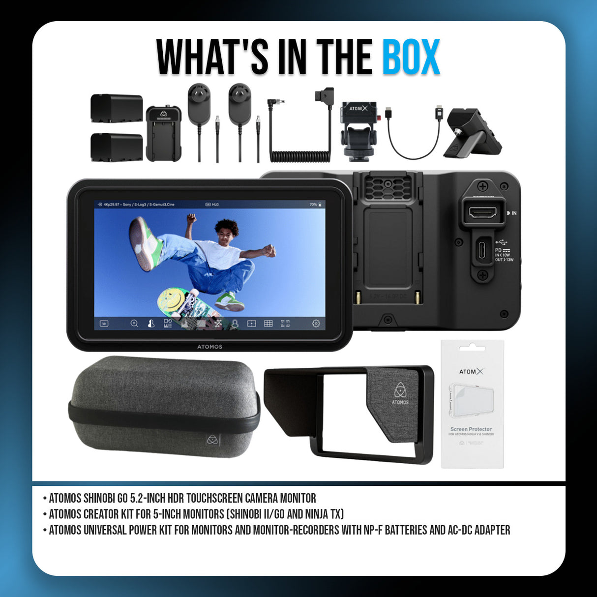 Atomos Shinobi GO 5.2-inch HDR Touchscreen Camera Monitor Bundle