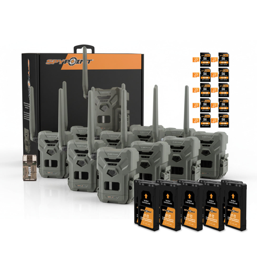 SPYPOINT Flex-Plus 36MP 1080p Cellular Trail Camera (10-Pack) Bundle