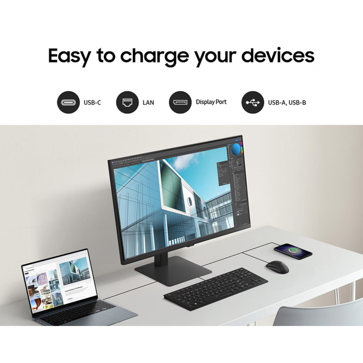 SAMSUNG 32-Inch ViewFinity Black S8 S80UD UHD Monitor | (LS32D802UANXGO)