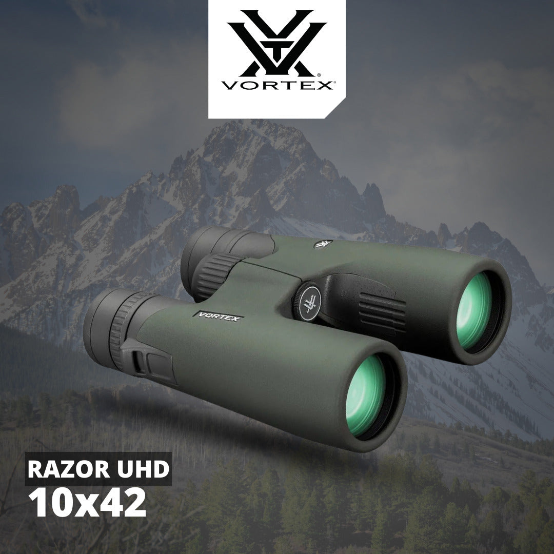 Vortex 10x42 Razor UHD Binoculars with GlassPak Pro Harness (Open Box)