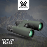 Vortex 10x42 Razor UHD Binoculars with GlassPak Pro Harness (Open Box)