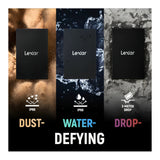 Lexar ARMOR 700 1TB USB 3.2 Gen 2x2 Portable SSD with IP66 Protection (Black)