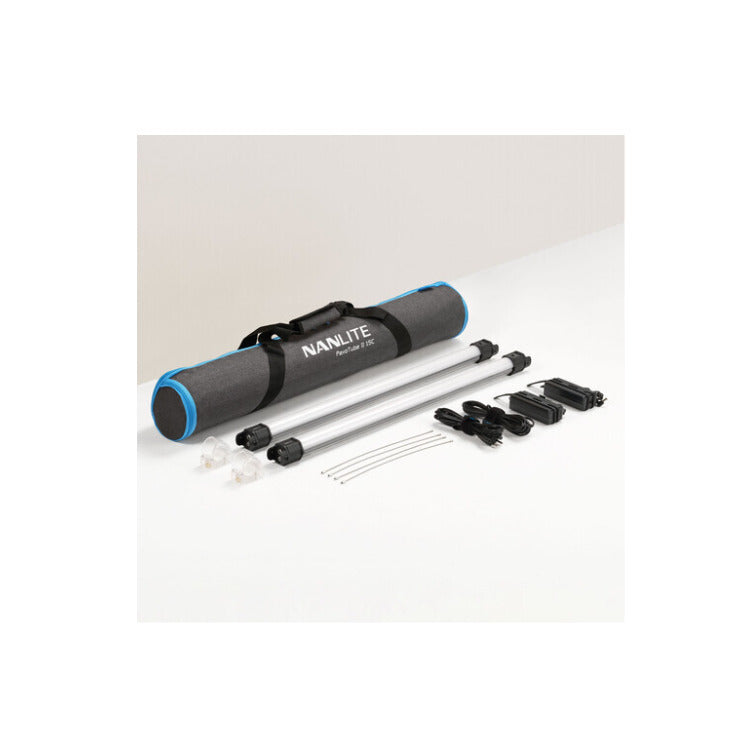 Nanlite PavoTube II RGB Tube Light Kit with 2 Fabric Barndoors and Grid Bundle