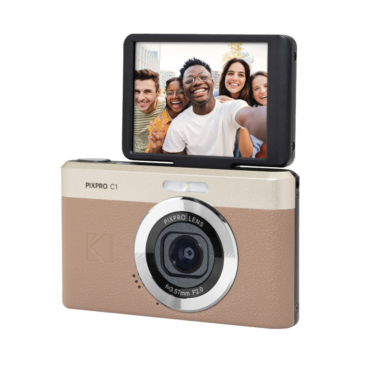 KODAK PIXPRO C1 Friendly Zoom 13MP 1080p Digital Camera - 26mm F/2.0 (Brown)