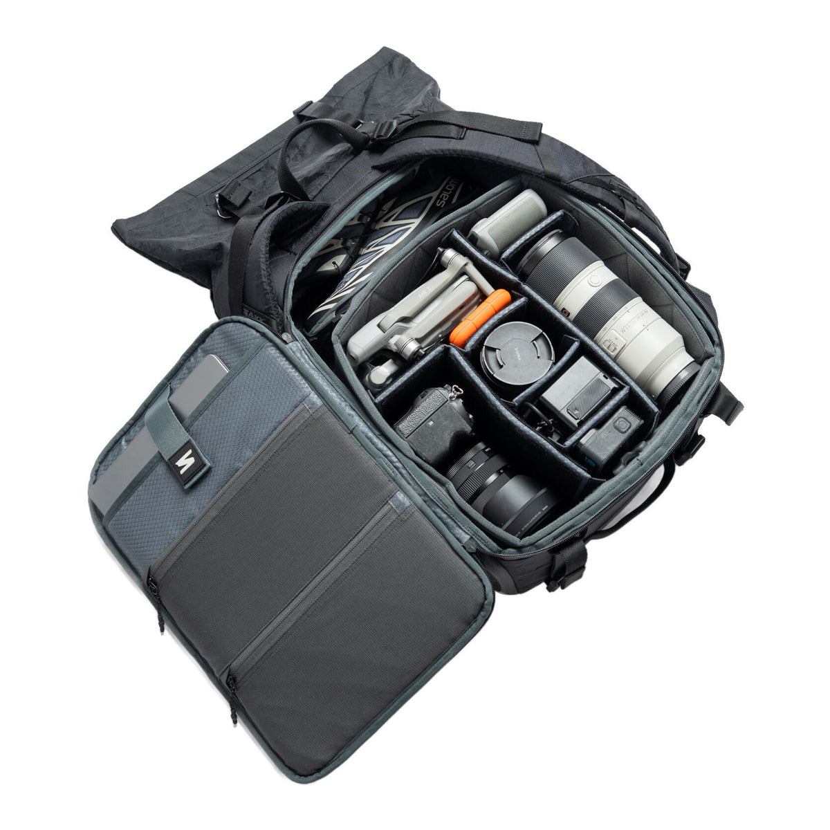 Sakk Gear Rolltop Ranger Water-resistant Camera Backpack (25L, Black) (Open Box)