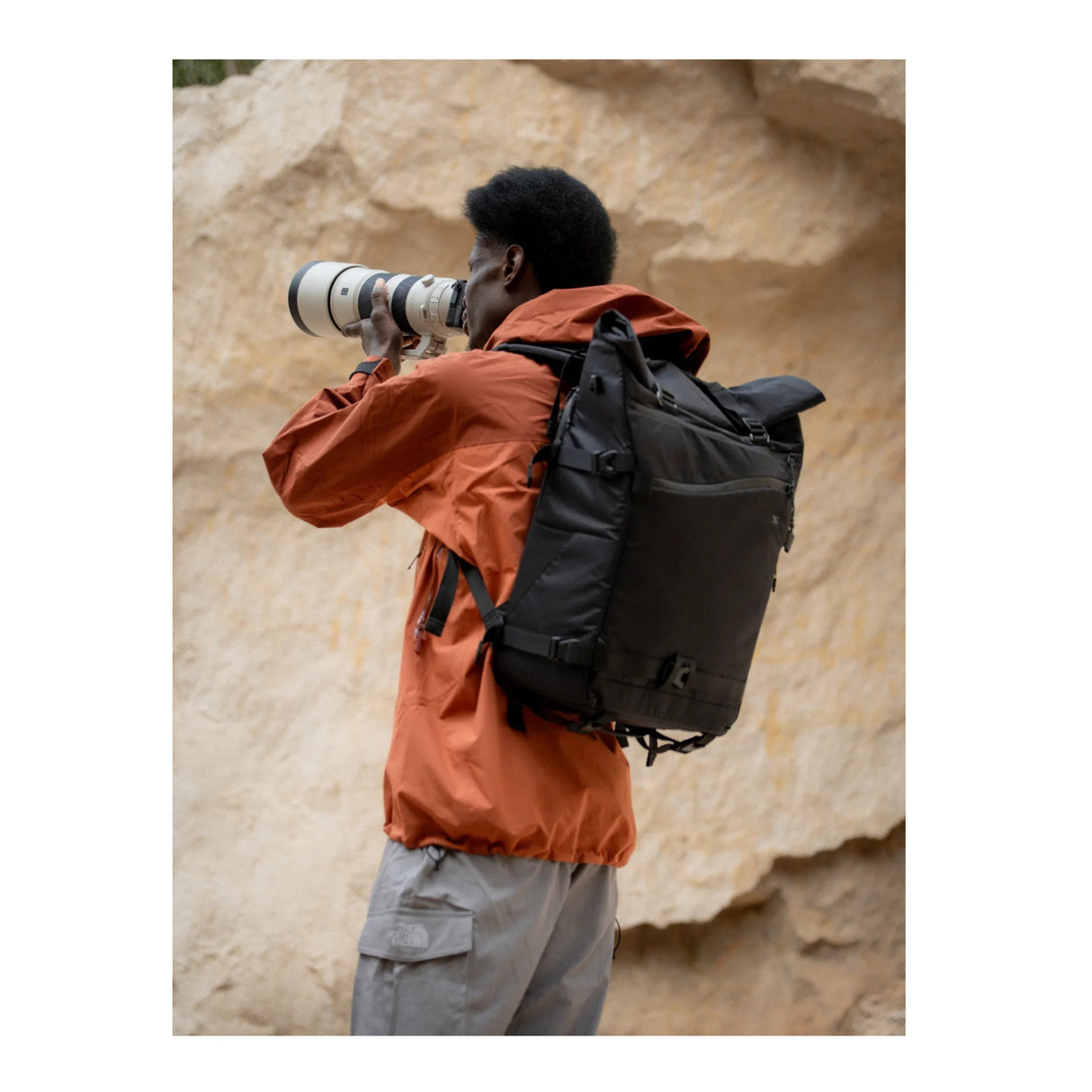 Sakk Gear Rolltop Ranger Water-resistant Camera Backpack (25L, Black)