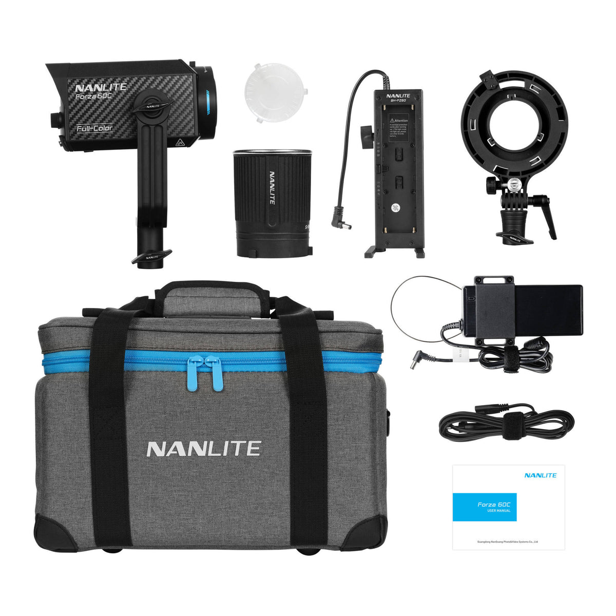Nanlite Forza 60C RGB LED Monolight - RGBLAC 6-Color LED with 15 Built-In Effect (Open Box)