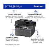 Brother DCP-L2640DW Wireless Monochrome Multi-Function Laser Printer Bundle