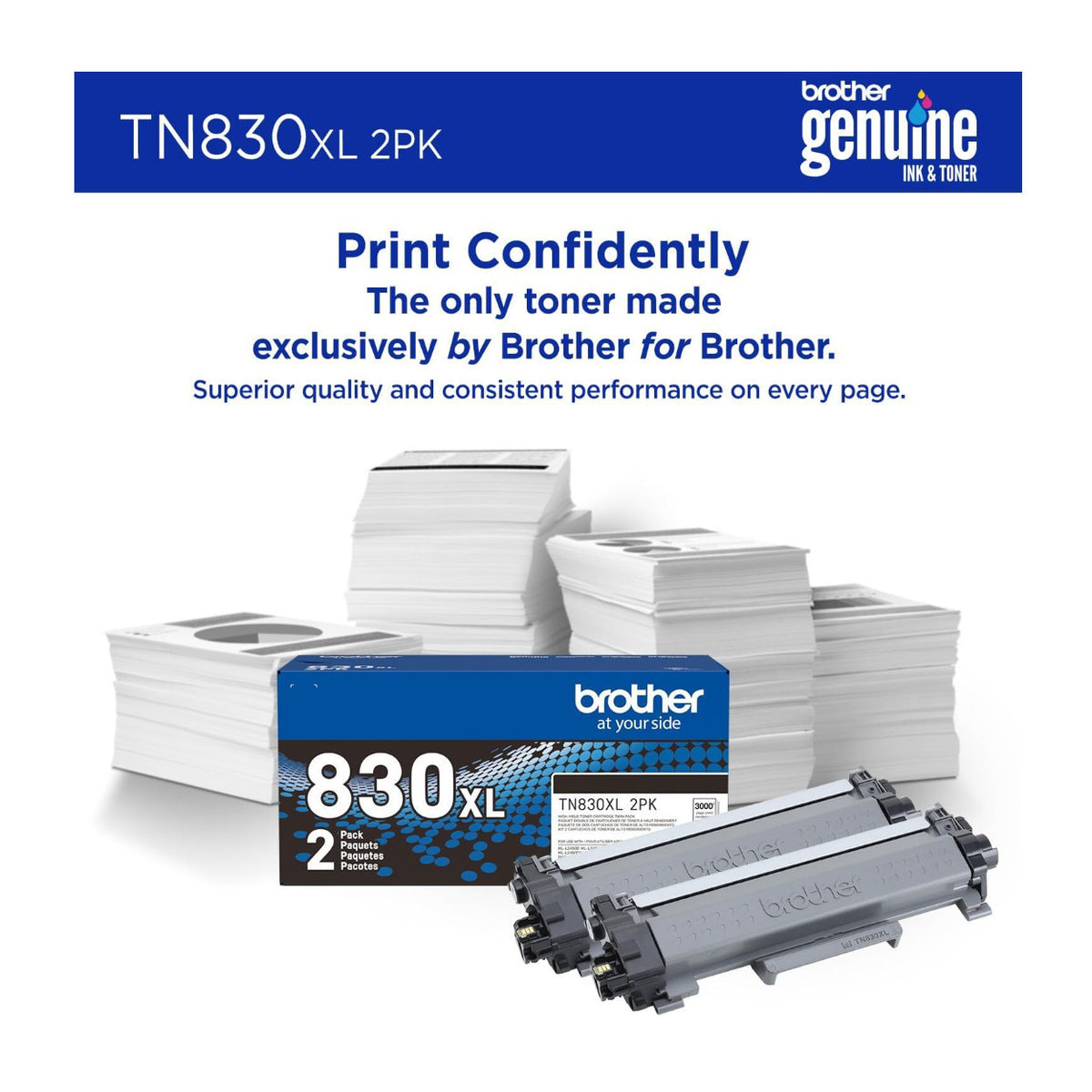 Brother DCP-L2640DW Wireless Monochrome Multi-Function Laser Printer Bundle
