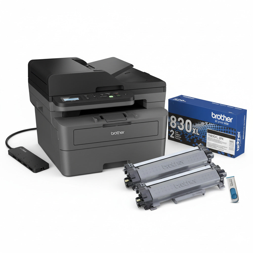 Brother DCP-L2640DW Wireless Monochrome Multi-Function Laser Printer Bundle