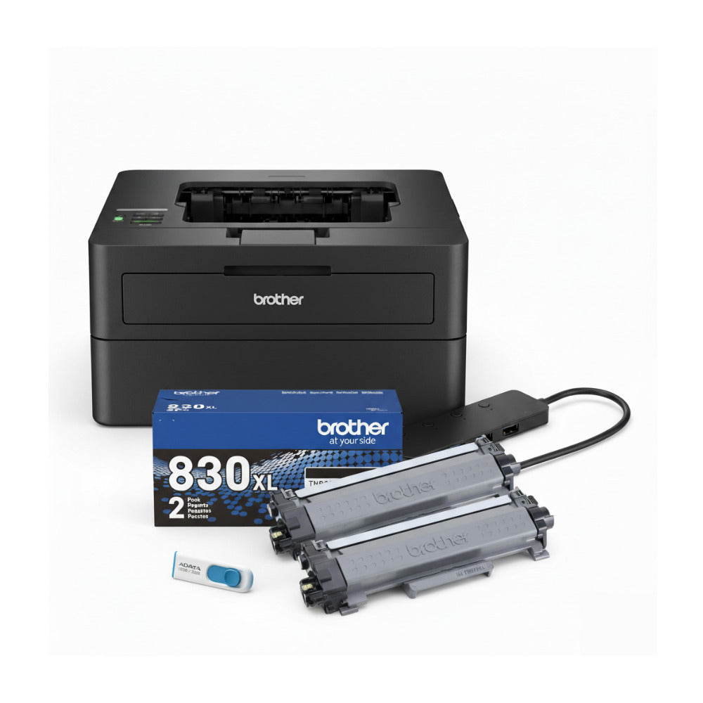 Brother HL-L2460DW Wireless Laser Printer and 2PK Black Toner Cartridge Bundle