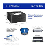 Brother HL-L2460DW Wireless Laser Printer and 2PK Black Toner Cartridge Bundle