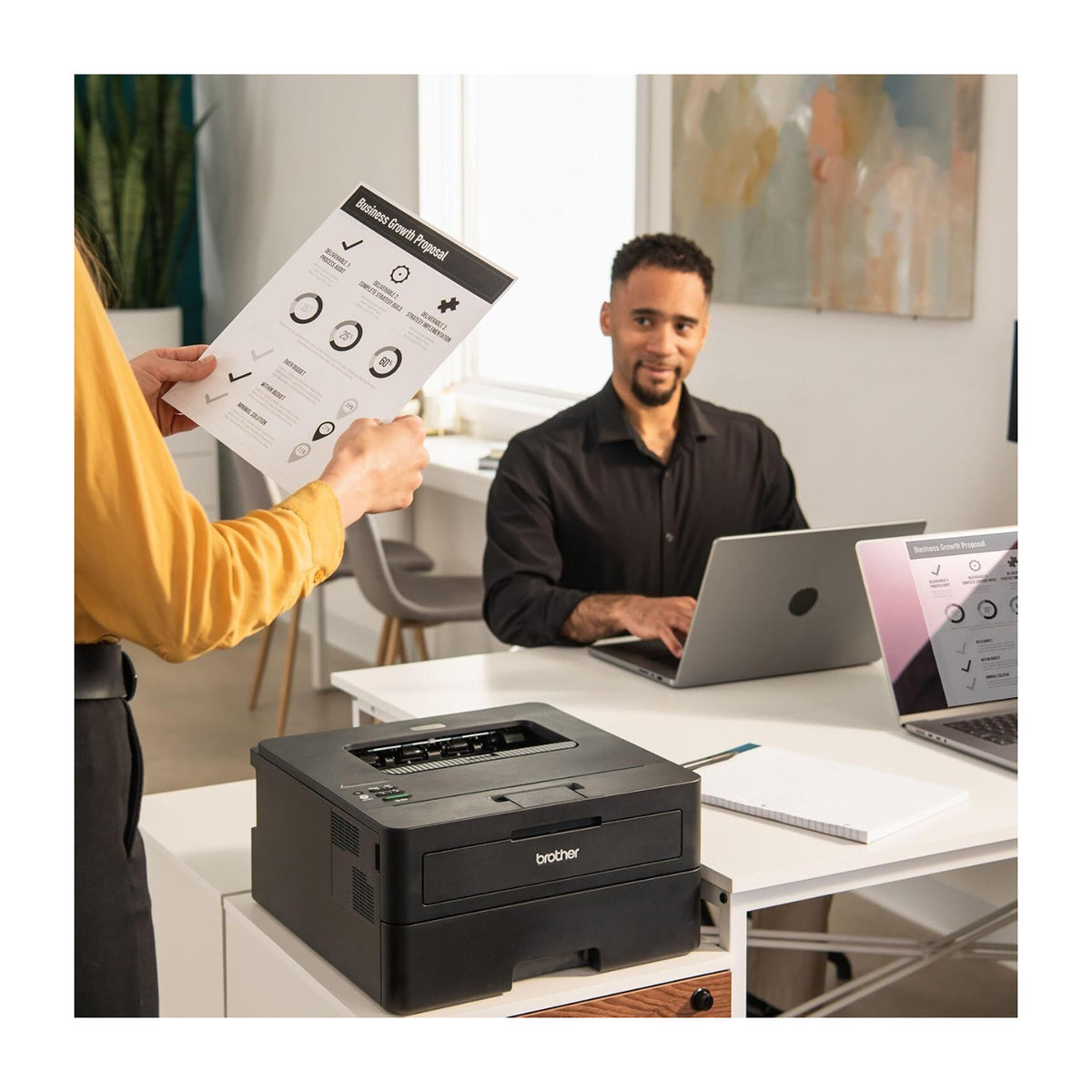 Brother HL-L2460DW Wireless Laser Printer and 2PK Black Toner Cartridge Bundle