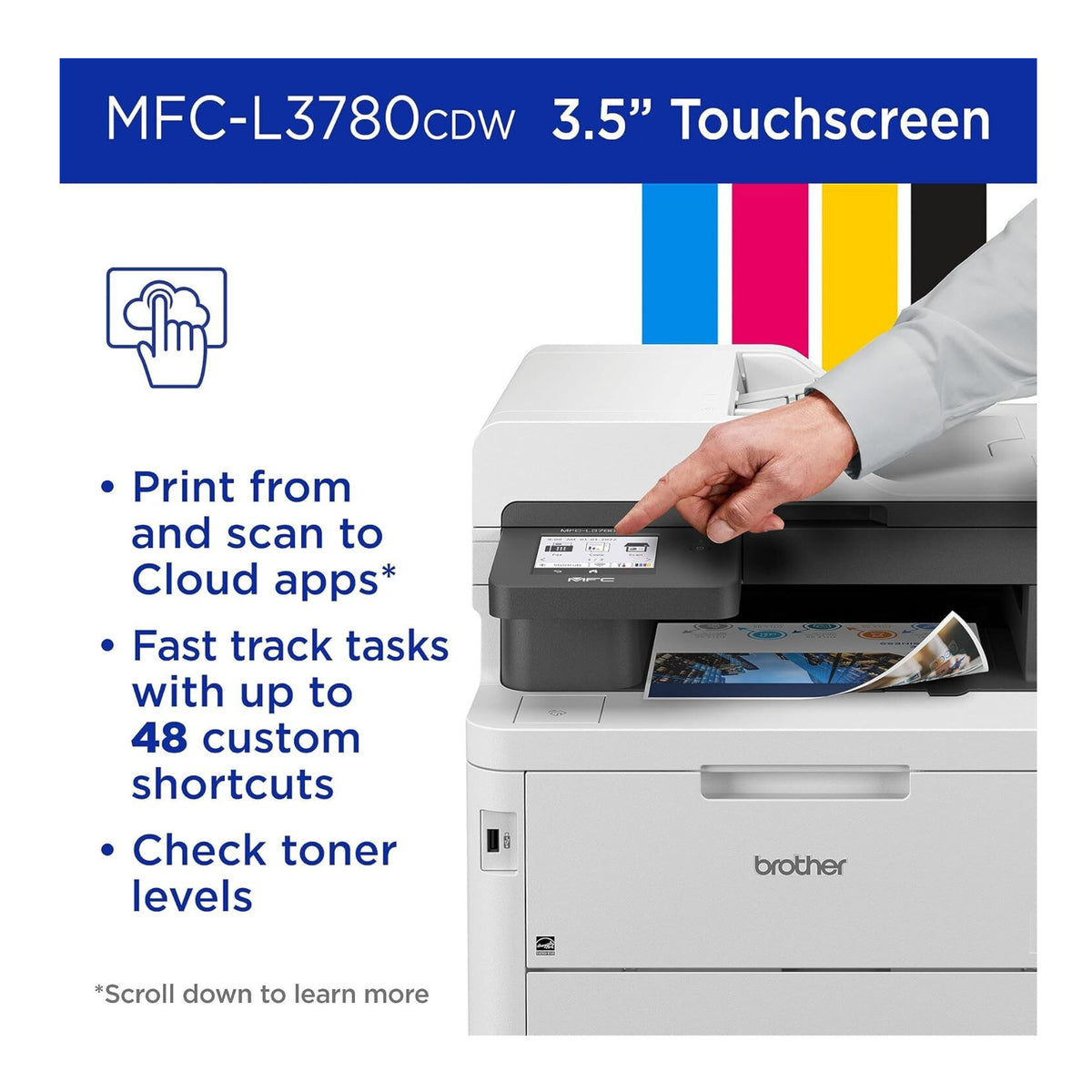 Brother MFC-L3780CDW Wireless Digital Color All-in-One Printer with Accessories
