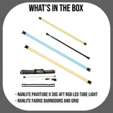 Nanlite PavoTube II 30C 4ft RGB LED Tube Light 2700-7500K Bundle