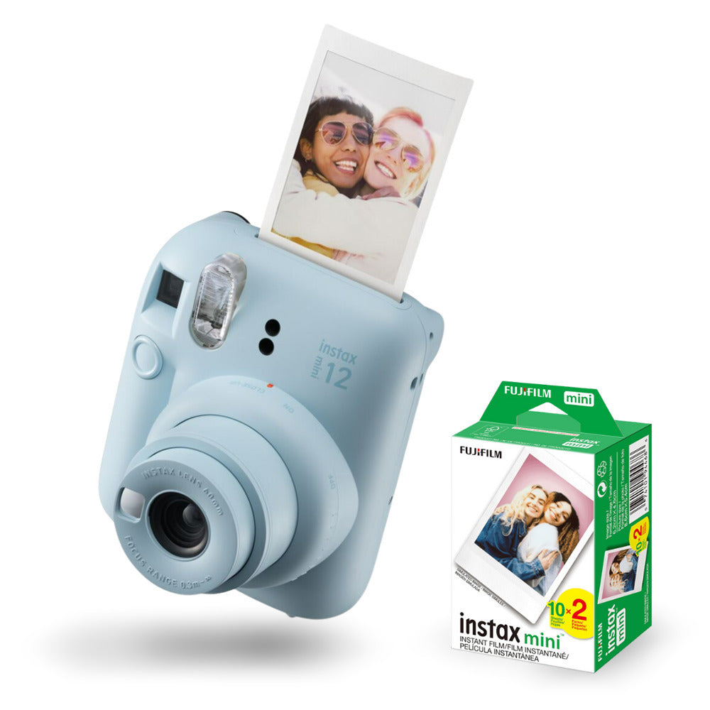 Fujifilm Instax Mini 12 (Pastel Blue) Bundle with Mini Twin Film Pack (20 Expo)