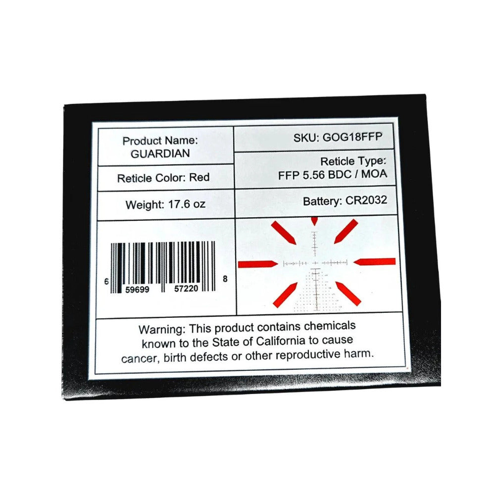 Gideon Optics Guardian 1-8x24 FFP LPVO - Red 5.56 MOA