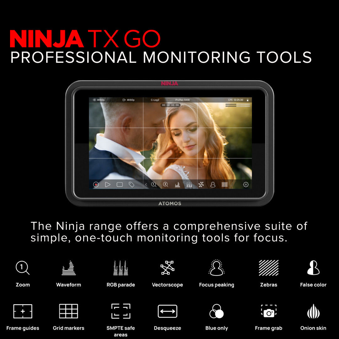 Atomos Ninja TX GO Bundle with Universal Power Kit and Professional Headphones