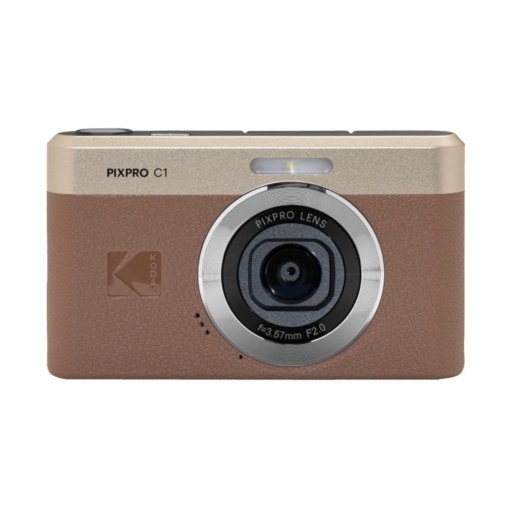 KODAK PIXPRO C1 13MP Digital Camera (Brown) with MicroSD Card and