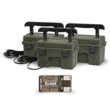 Stealth Cam 12V Weatherproof Battery Box (3-Pack, Dark Green) Bundle