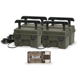 Stealth Cam 12V Weatherproof Battery Box (4-Pack, Dark Green) Bundle