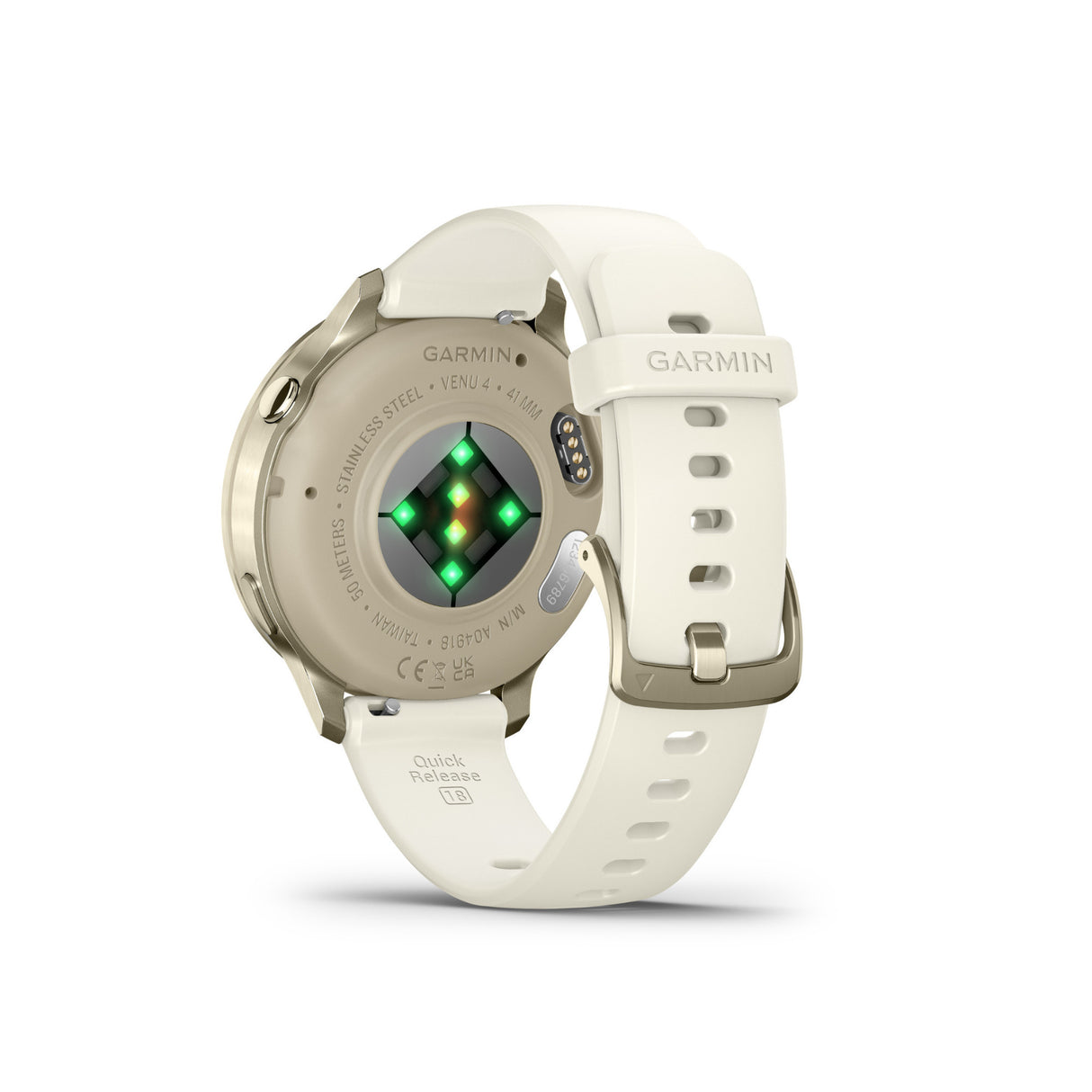Garmin Venu 4 41mm Smartwatch (Lunar Gold with Bone Silicone Band) Bundle