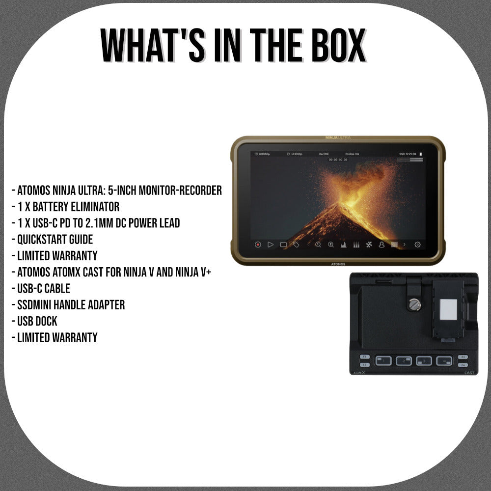 Atomos Ninja Ultra 5.2-in HDR Monitor-Recorder and Atomos AtomX CAST Bundle