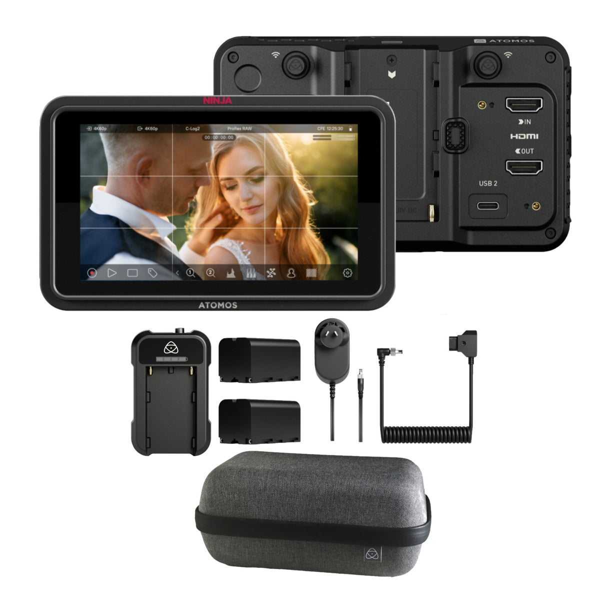 Atomos Ninja TX GO On-Camera Monitor Bundle with Universal Power Kit