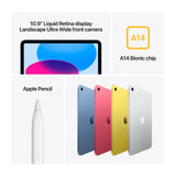 Apple 10.9-Inch 10th Gen 64GB WiFi iPad - 12MP Camera, A14 Bionic Chip (Silver)