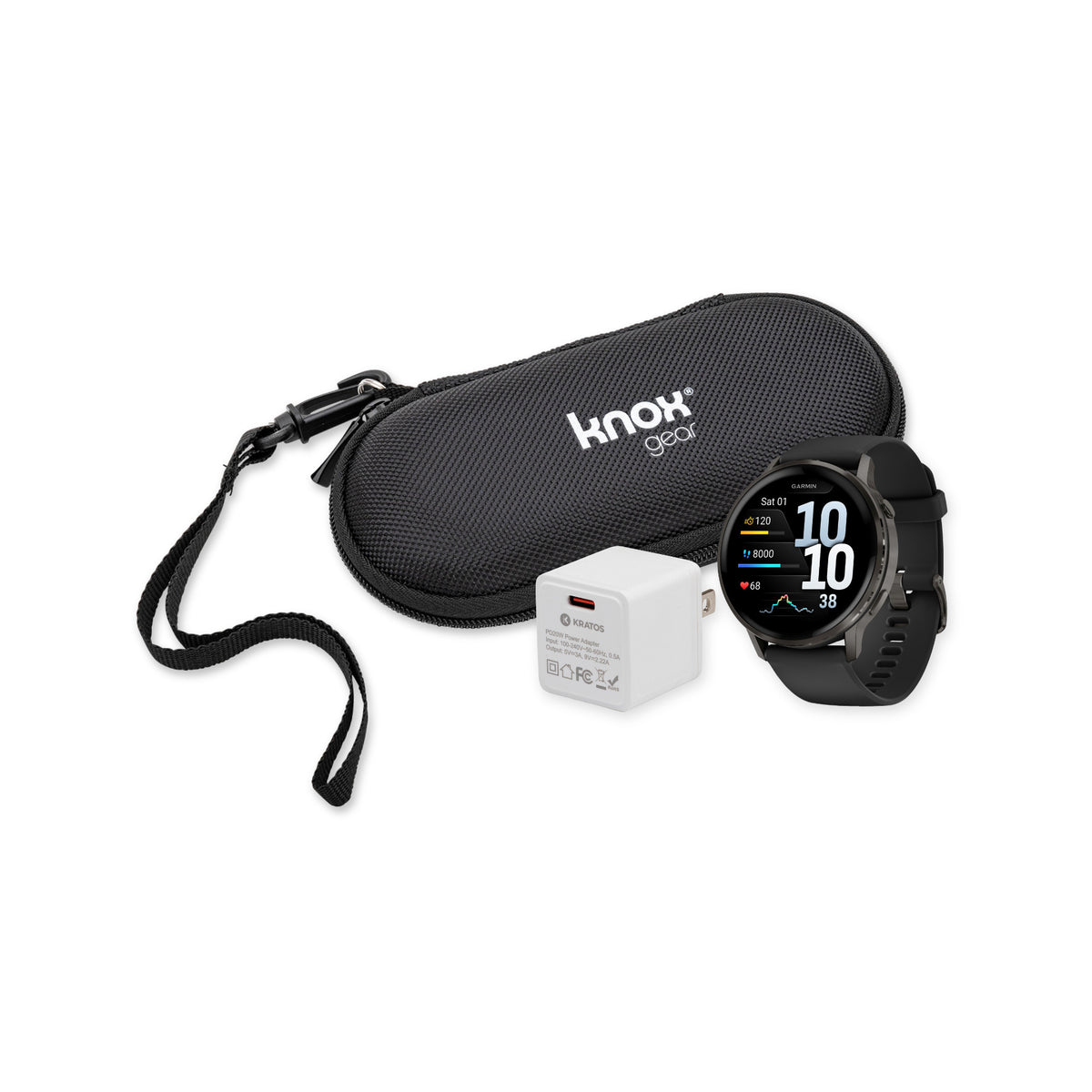 Garmin Venu 4 45mm GPS Smartwatch (Slate with Black Silicone Band) Bundle