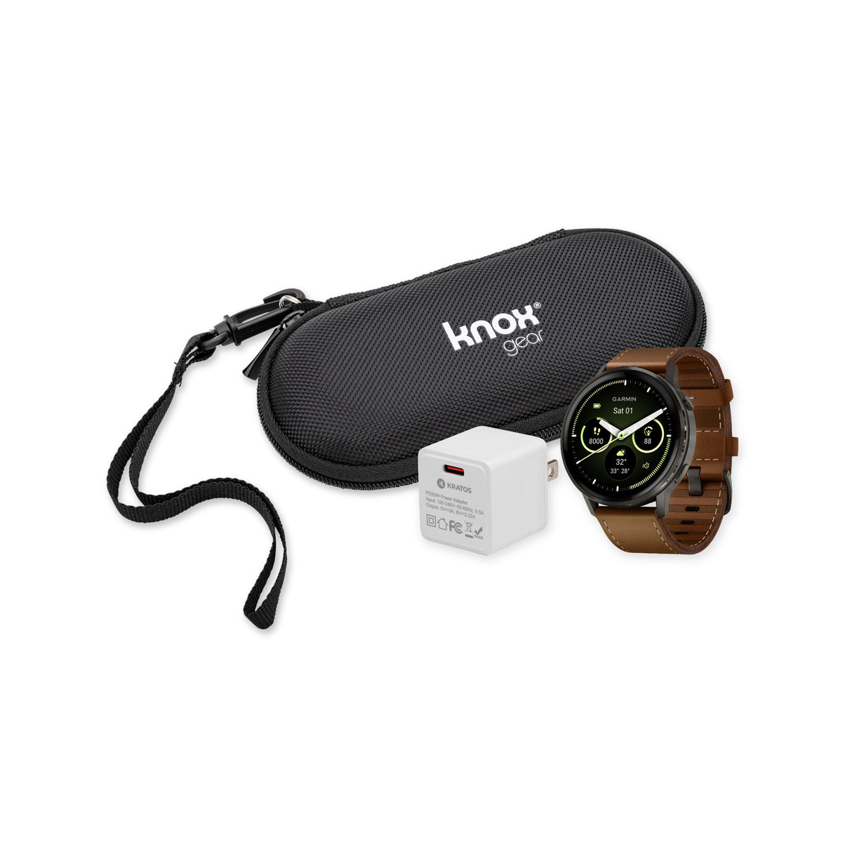 Garmin Venu 4 45mm GPS Smartwatch (Slate with Brown Silicone Band) Bundle