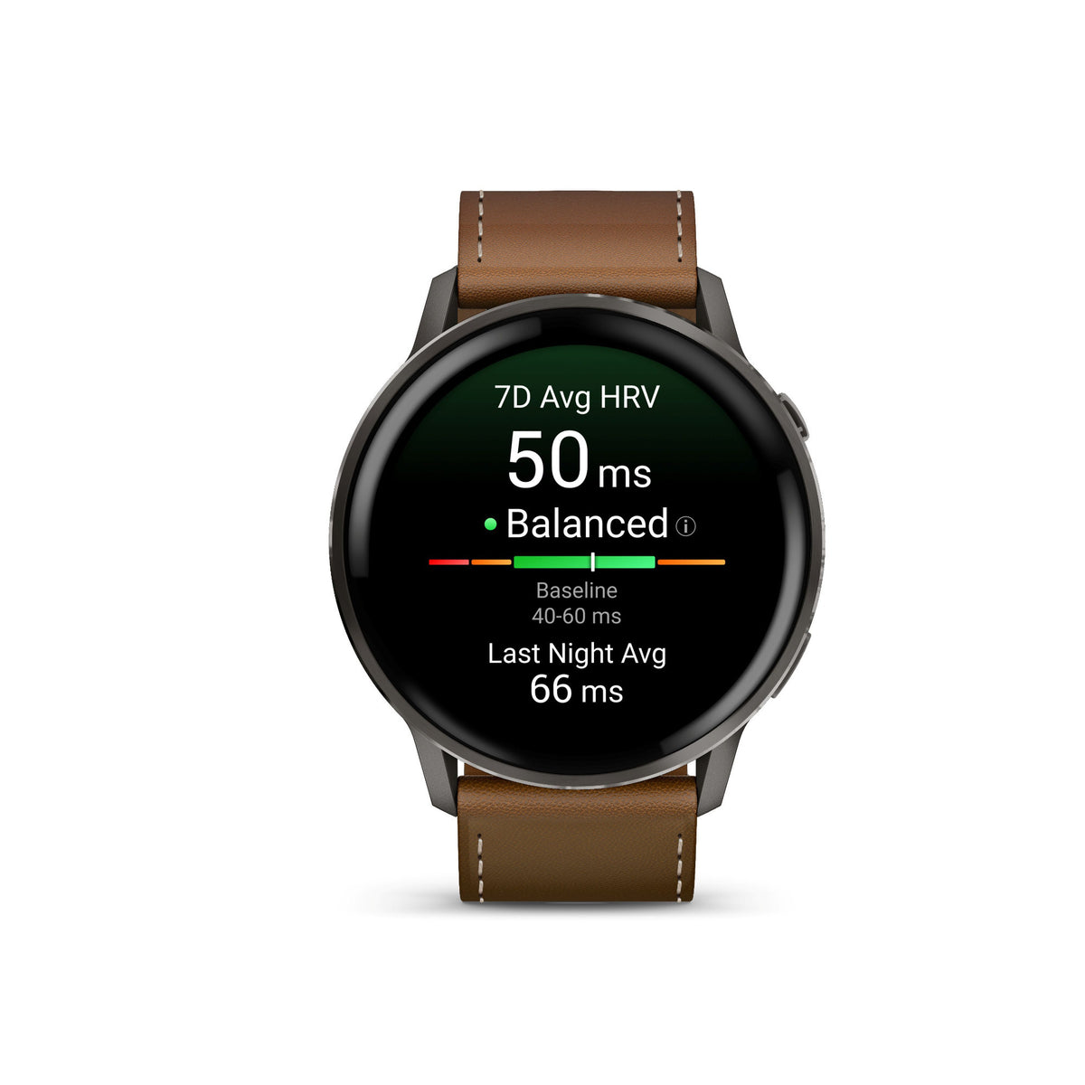 Garmin Venu 4 45mm GPS Smartwatch (Slate with Brown Silicone Band) Bundle