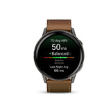 Garmin Venu 4 45mm GPS Smartwatch (Slate with Brown Silicone Band) Bundle