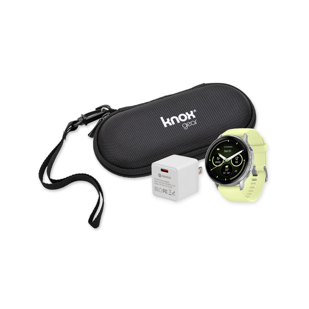 Garmin Venu 4 45mm GPS Smartwatch (Silver with Citron Silicone Band) Bundle