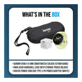 Garmin Venu 4 45mm GPS Smartwatch (Silver with Citron Silicone Band) Bundle