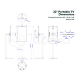 Cozyla 32 Inch Portable 4K Smart Tablet TV (White)