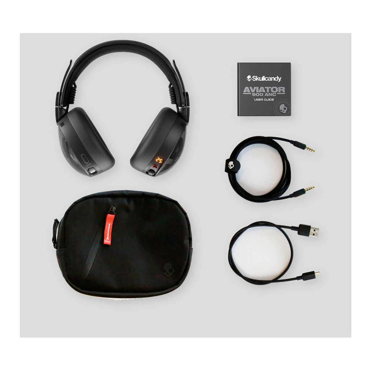Skullcandy Aviator 900 ANC Noise Cancelling Wireless Headphones (True Black) (Open Box)
