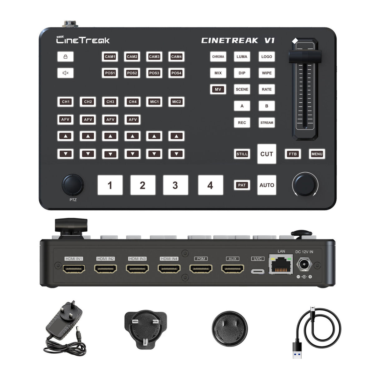 CineTreak V1 4-Channel HDMI Video Switcher with Vertical Live Streaming
