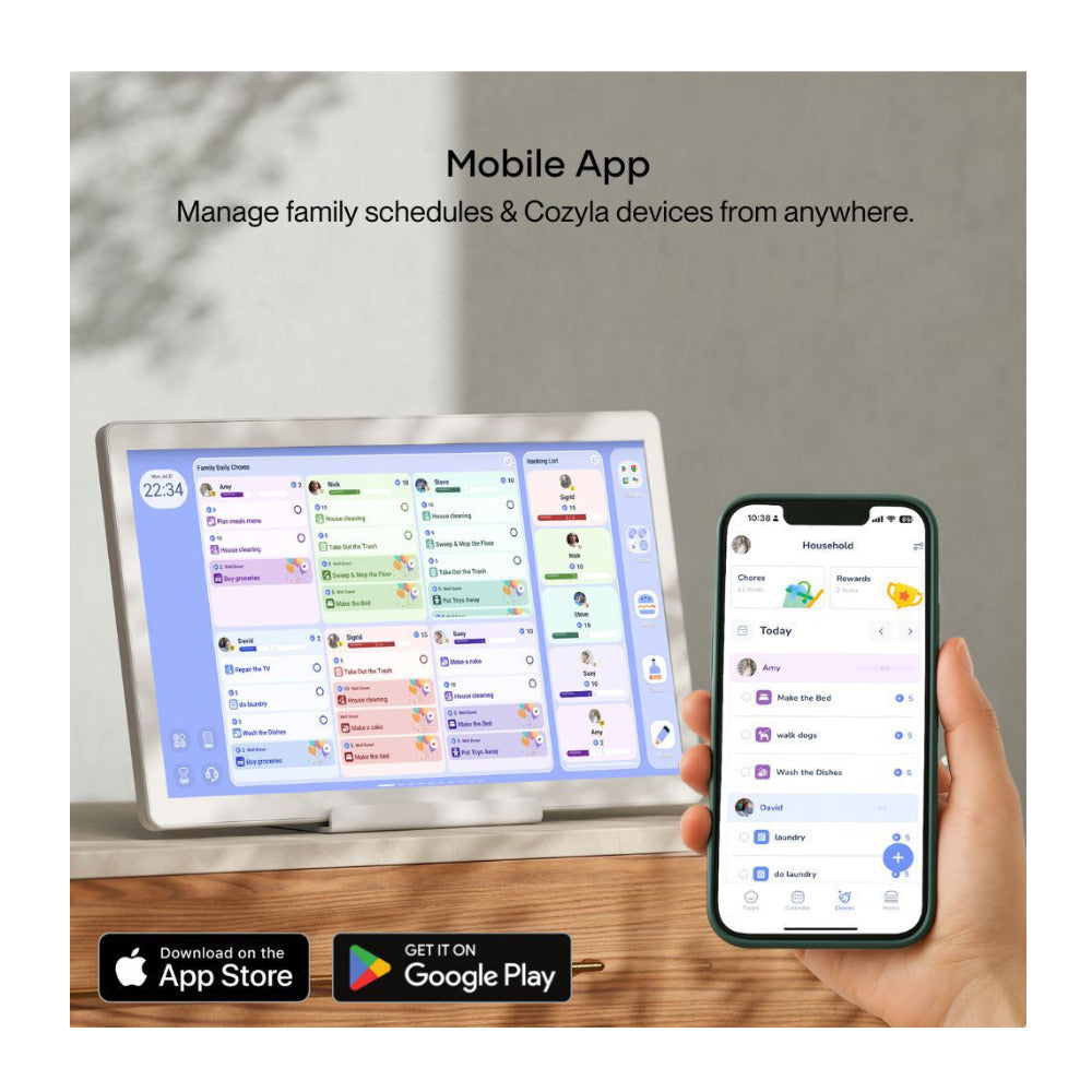 Cozyla 15.6-Inch 1080p Digital Calendar+ 2  Wall Planner Touch Screen