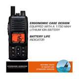 Standard Horizon HX380 1.5-Inch 5W Standard Handheld VHF Radio with LMR Channels