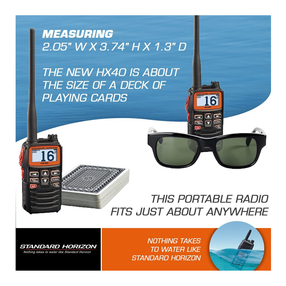 Standard Horizon HX40 Portable Compact Marine VHF Handheld Radio
