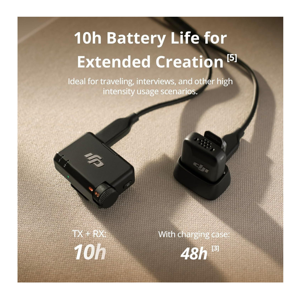 DJI Mic Mini (2 TX + 1 RX) Wireless Lavalier Microphone for 2-Person (Black)
