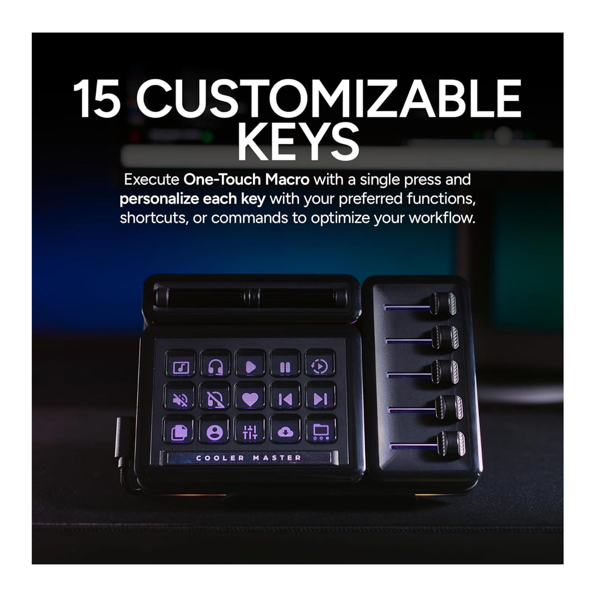 Cooler Master MasterHUB Modular Controller Stream Kit with 15 Programmable Keys (Open Box)